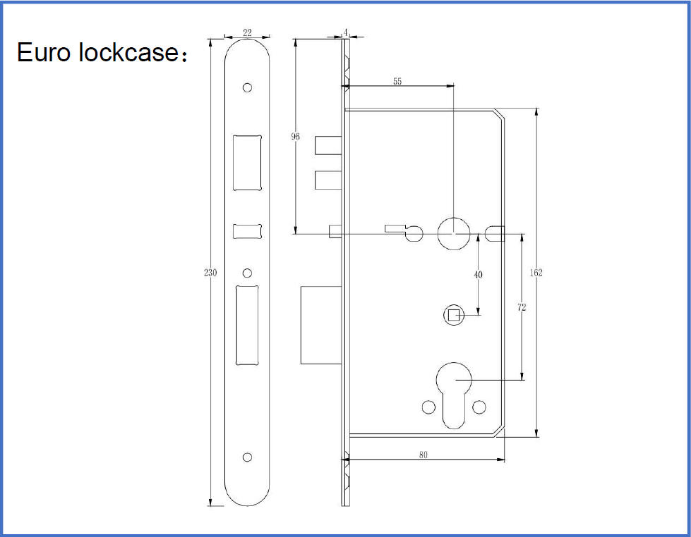 EU5572 mortise for the DLS-EU303 hotel lock